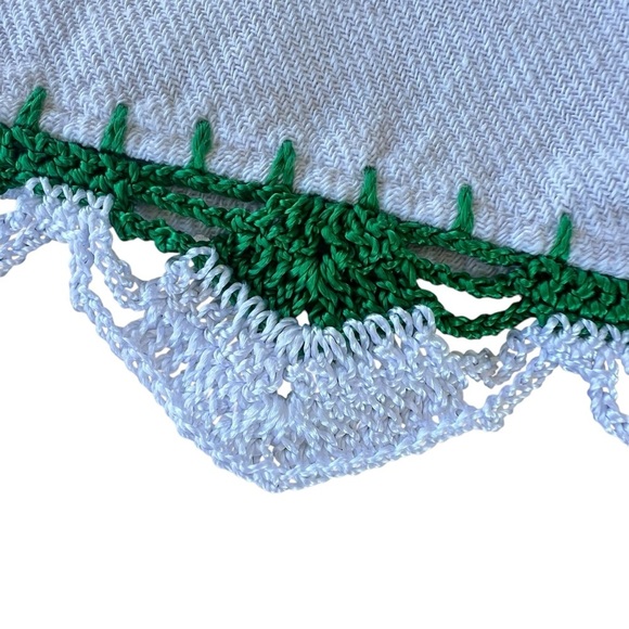 Vintage Anthropomorphic Bumble Bee Cotton Tea Towel Crochet Trim Flowers Brazil - Picture 6 of 8